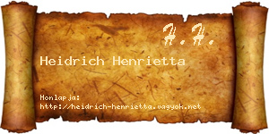 Heidrich Henrietta névjegykártya