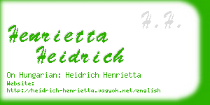 henrietta heidrich business card